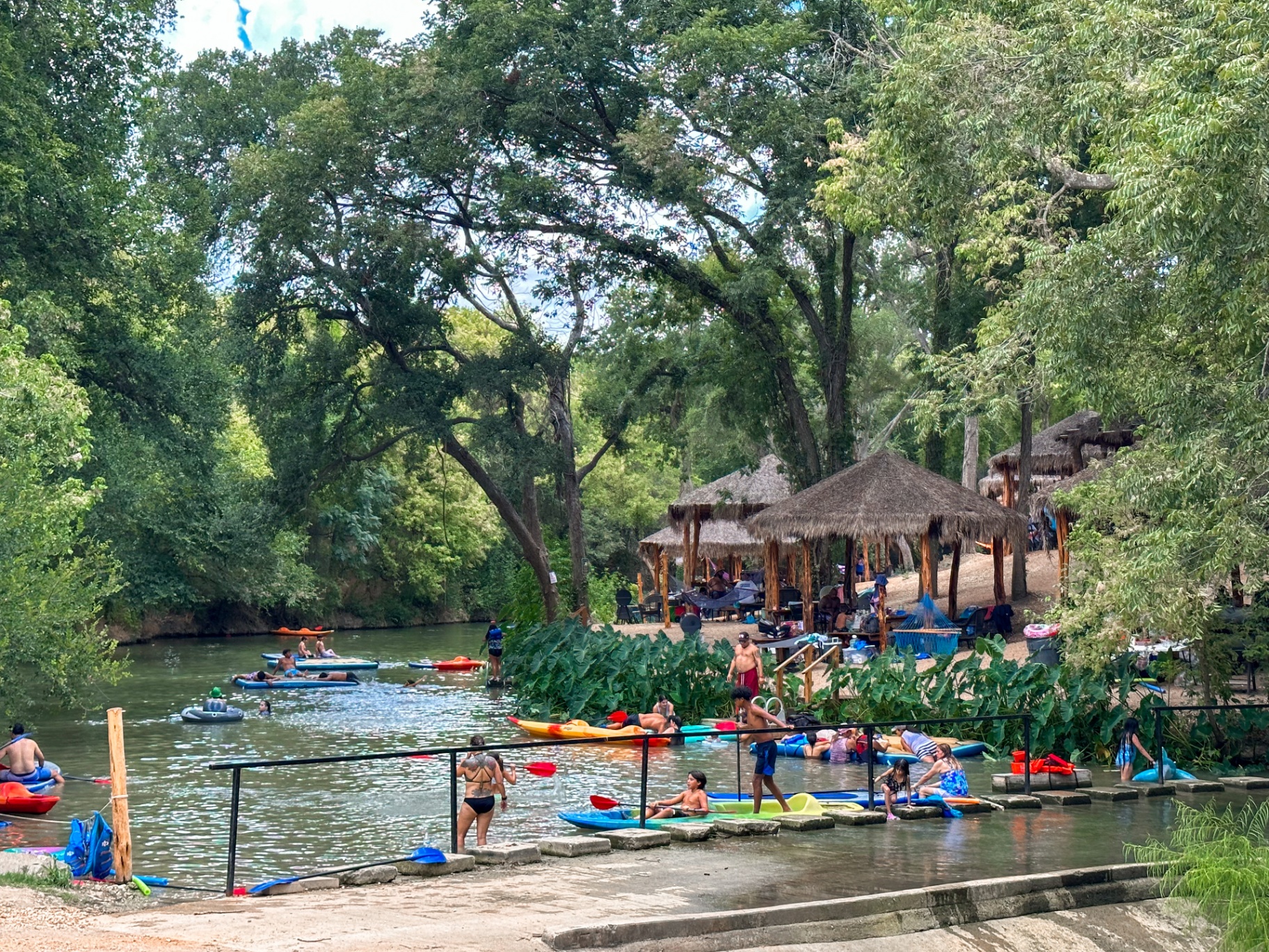 Fun donut float on the river