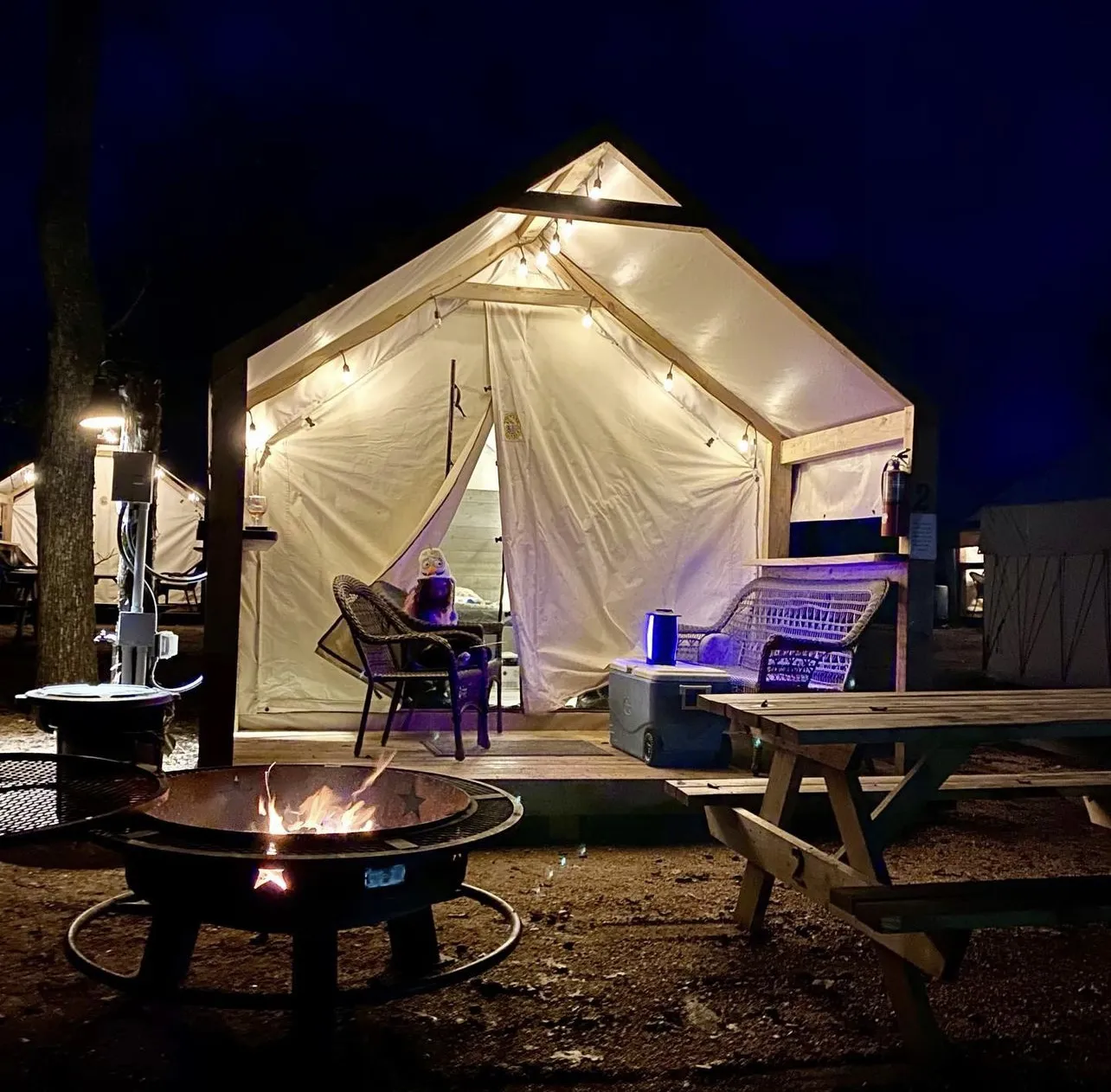 Bell tent glamping near San Antonio under the Texas Hill Country stars