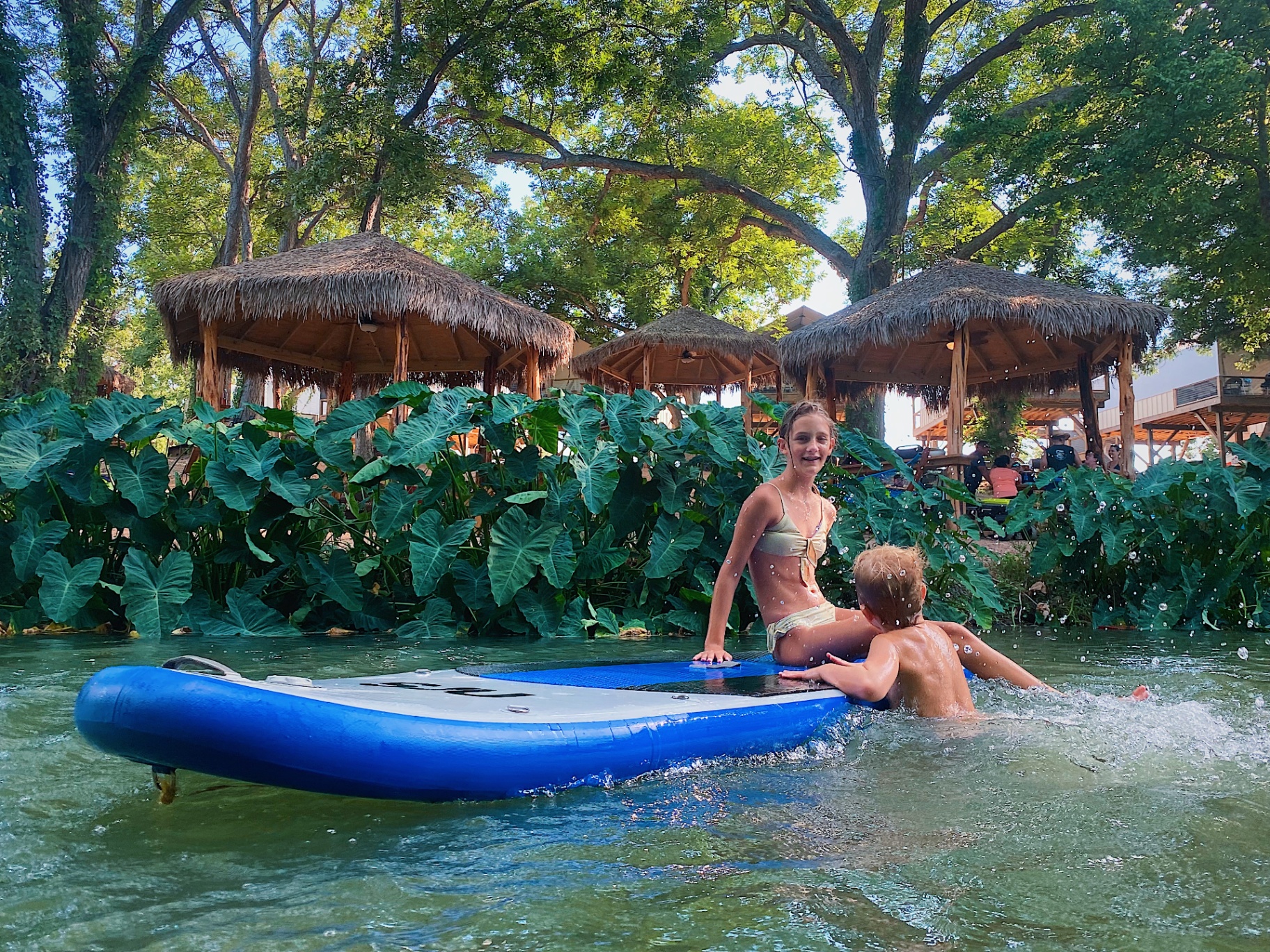 Paddleboarding on the creek