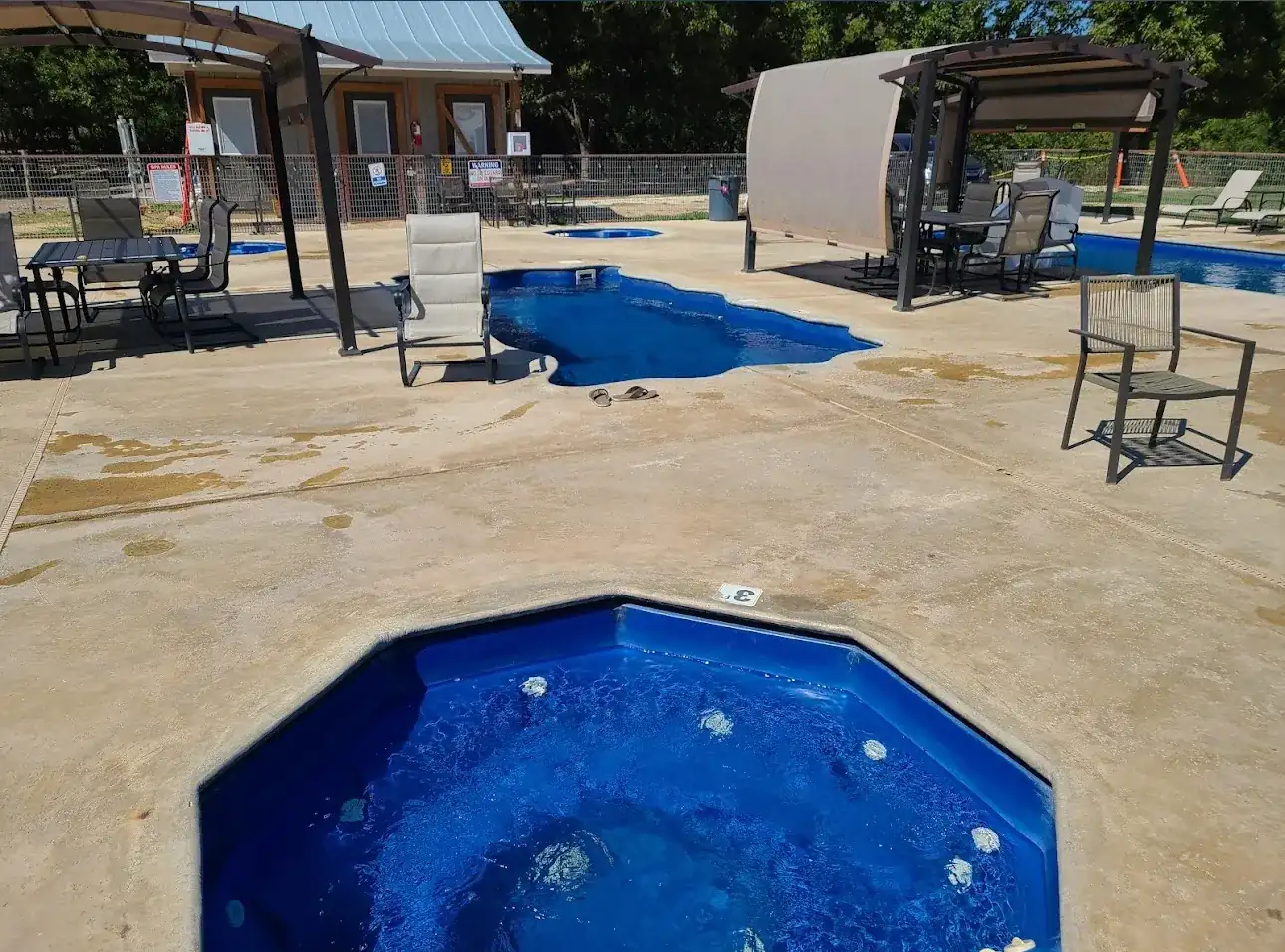 Pool and hot tub area