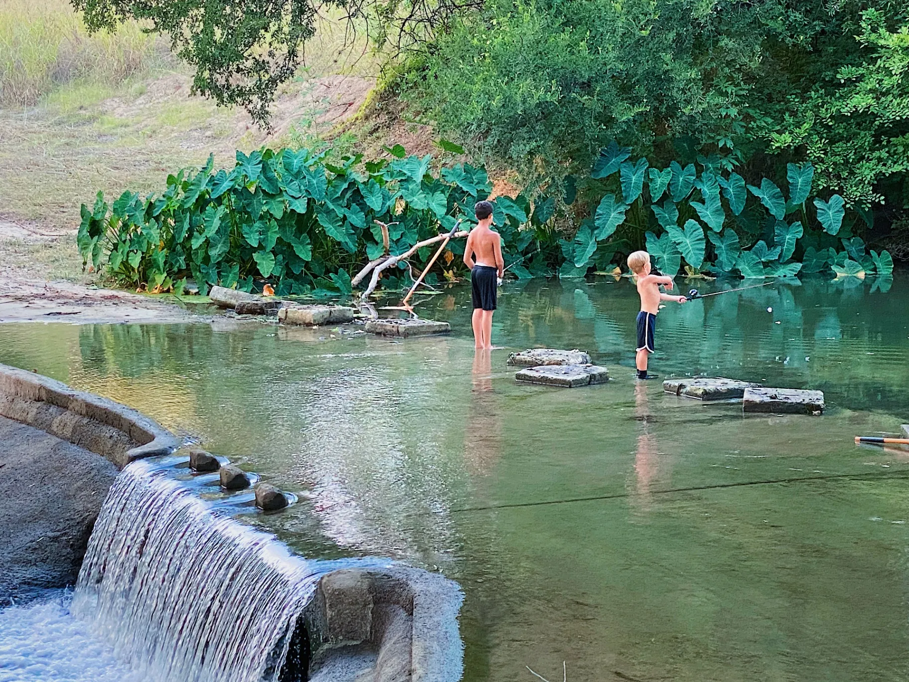 Fishing at family reunion location near San Antonio