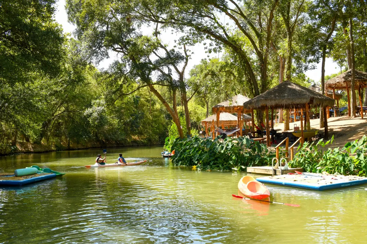 Scenic family fun day paddling on Cibolo Creek